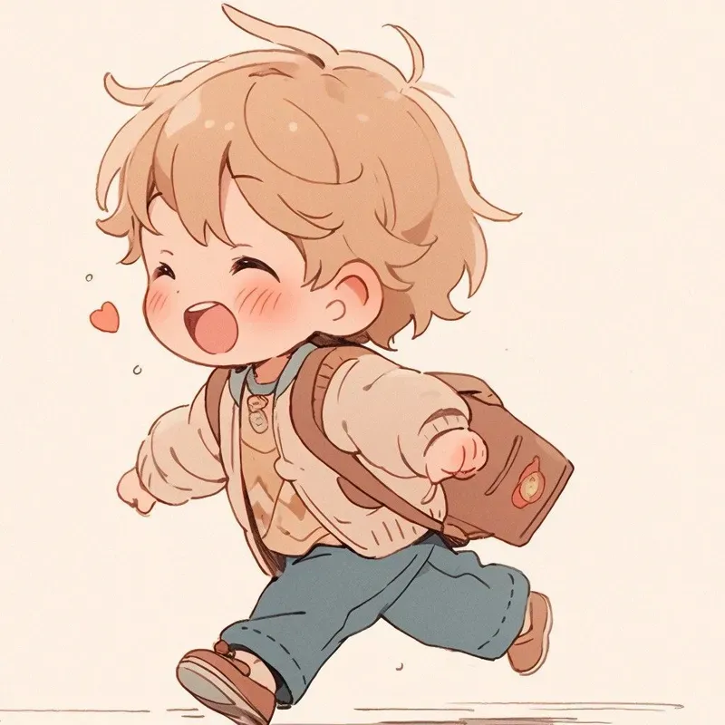 Hình anime chibi nam với biểu cảm hài hước, đáng yêu