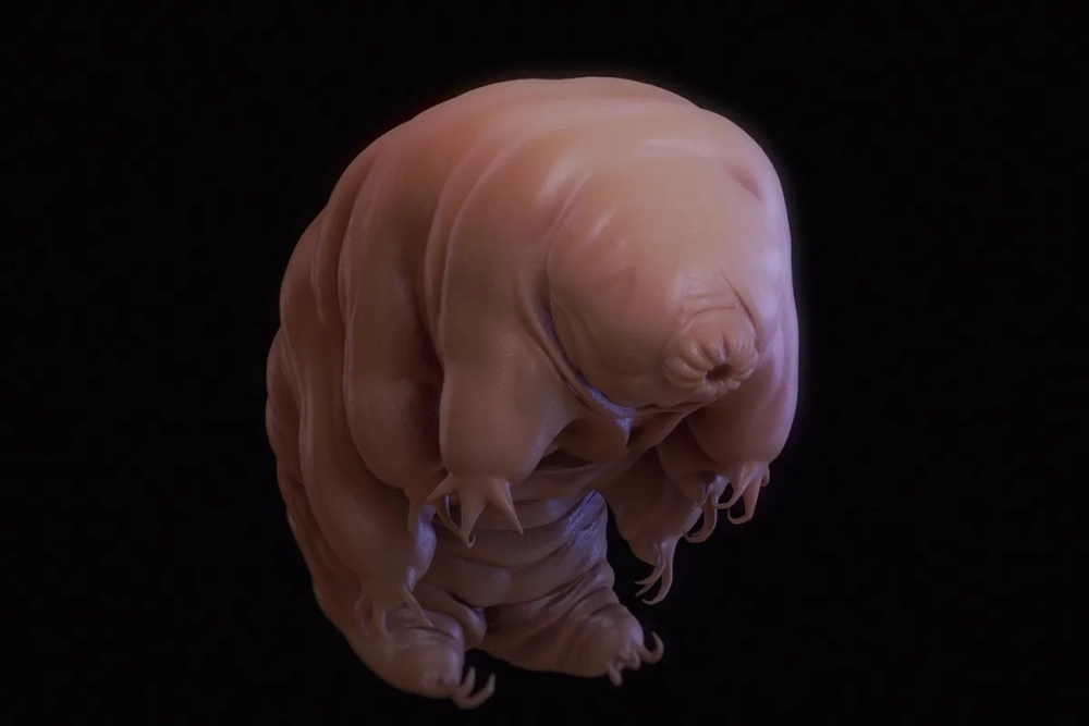 Cận cảnh miệng và cấu trúc đầu của con gấu nước